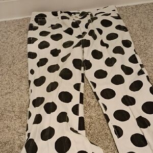 Fashion Nova Black and White Polka Dot Flare Jeans